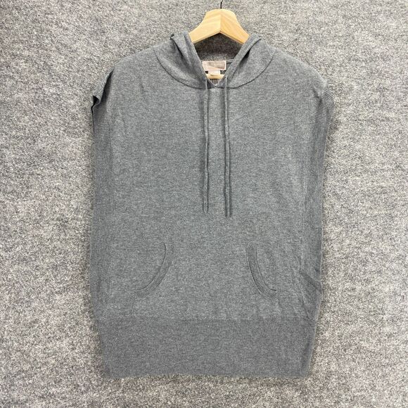 New Forever 21 Top Women M Medium Gray Sleeveless Hooded Viscose - Picture 1 of 11